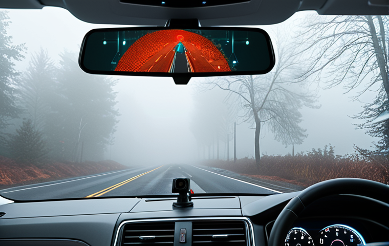 **
A close-up of a self-driving car's sensors (cameras, lidar, radar) struggling in heavy fog. Emphasize the limited visibility and the technological challenges. The style should be realistic, showcasing the intricate details of the sensor technology. Include a faint outline of a pedestrian partially obscured by the fog.
**