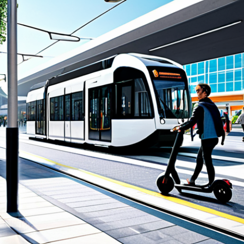 자율주행 도시 설계의 복잡한 요구 사항 - Integrated Transportation Hub** "A modern city transportation hub, showcasing seamless integration ...